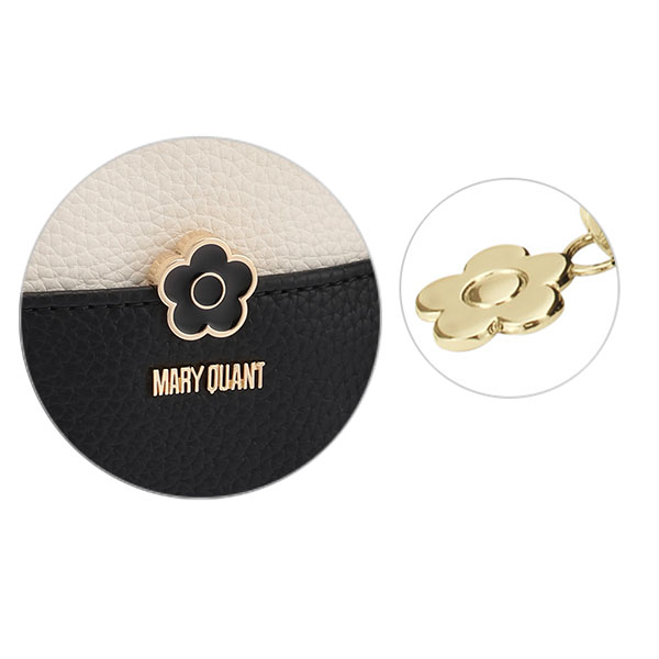 バイカラーエポデイジー リップポーチ(ブラック×ホワイト)