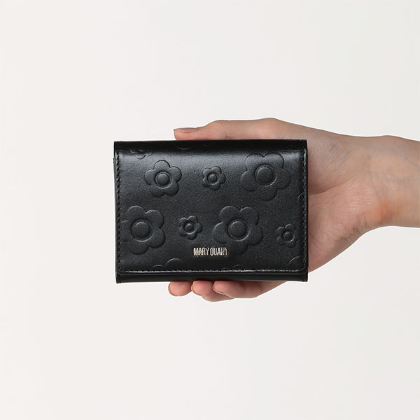 デイジーエンボスフロート カードケース(ブラック)