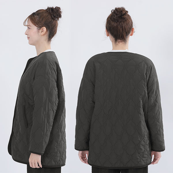 リバーシブル キルト ブルゾン(ブラック)