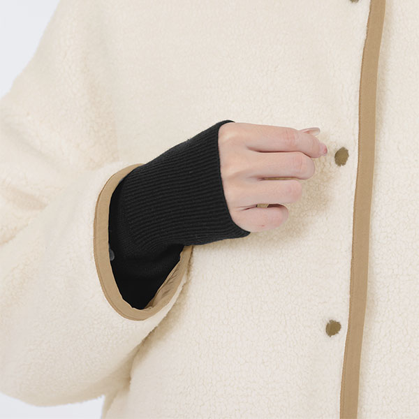 リバーシブル キルト ブルゾン(ベージュ)