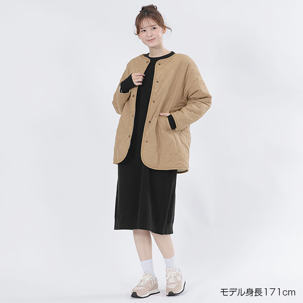 リバーシブル キルト ブルゾン(ベージュ)