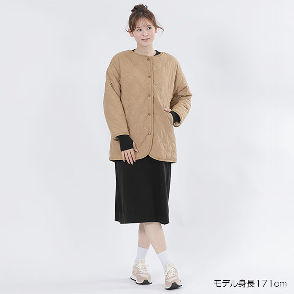 リバーシブル キルト ブルゾン(ベージュ)