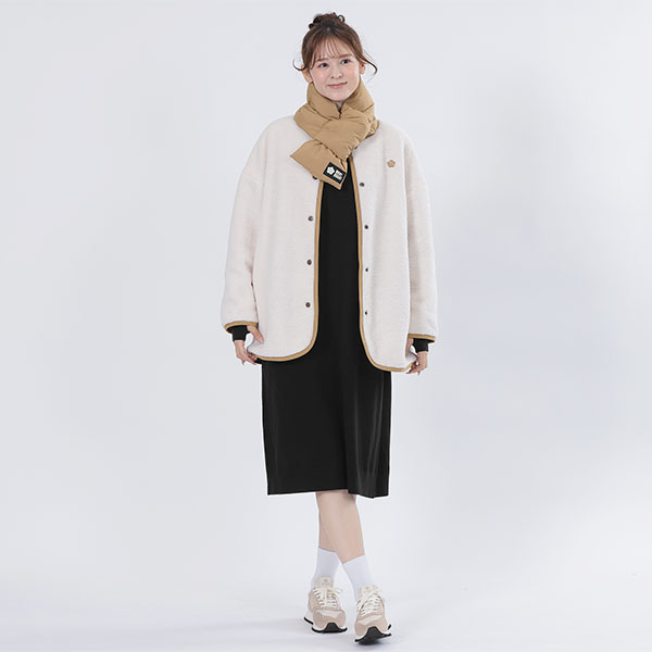 ポケッタブルダウン マフラー(ベージュ)