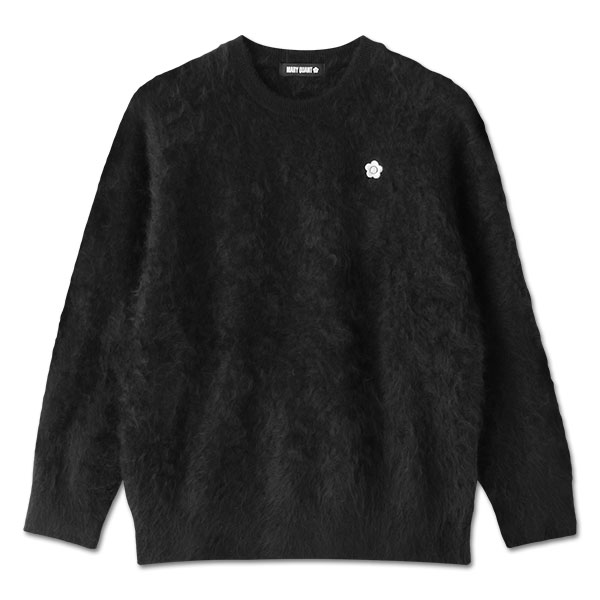 カシミヤシャギーニット プルオーバー（ブラック）