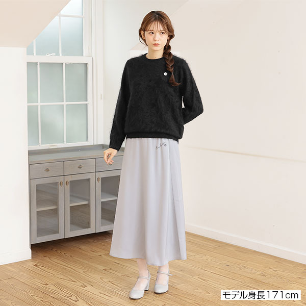 カシミヤシャギーニット プルオーバー(ブラック)