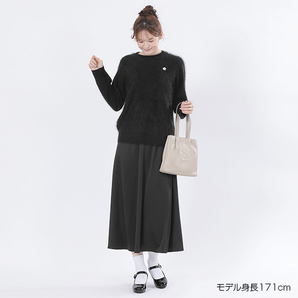 カシミヤシャギーニット プルオーバー(ブラック)