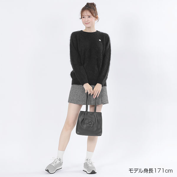 カシミヤシャギーニット プルオーバー(ブラック)