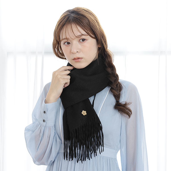 カシミヤ マフラー(ブラック)