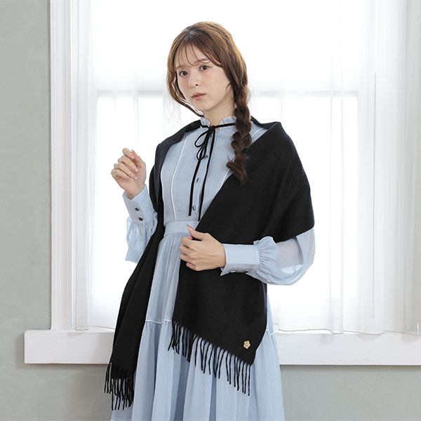 カシミヤ マフラー(ブラック)
