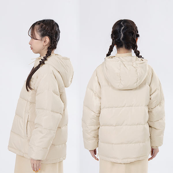 ロゴダウンパーカ ブルゾン（ベージュ）