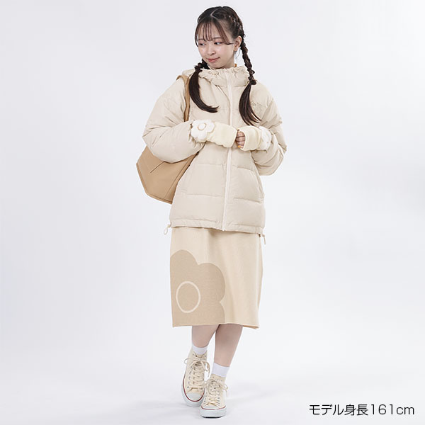 ロゴダウンパーカ ブルゾン（ベージュ）