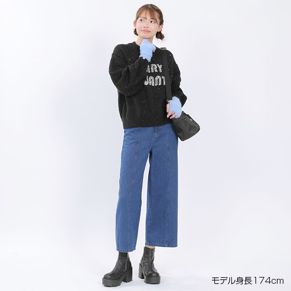 スパンコールニット プルオーバー（ブラック）