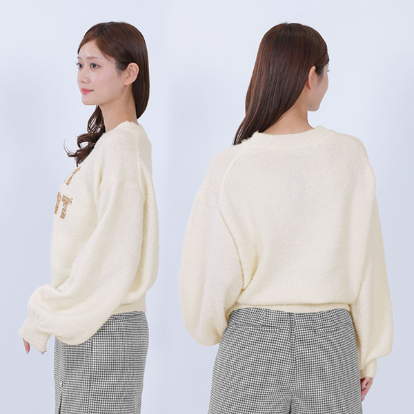 スパンコールニット プルオーバー（ホワイト）