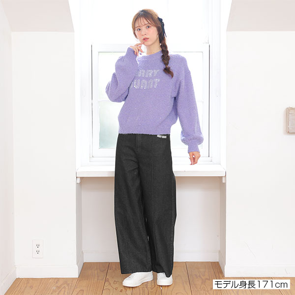 スパンコールニット プルオーバー（パープル）