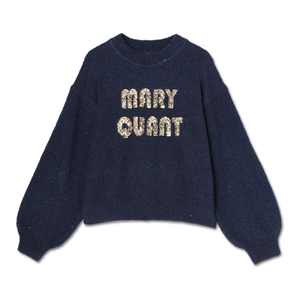 スパンコールニット プルオーバー（ネイビー）