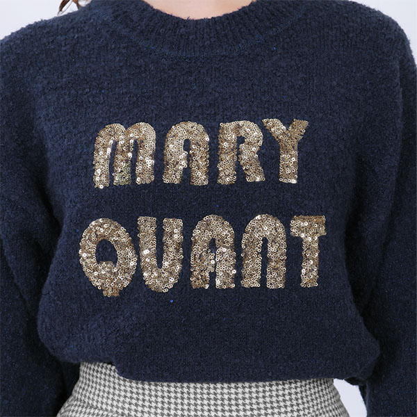 スパンコールニット プルオーバー（ネイビー）