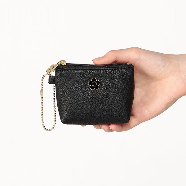 シュリンクエポデイジー 舟形ポーチミニミニ（ブラック）