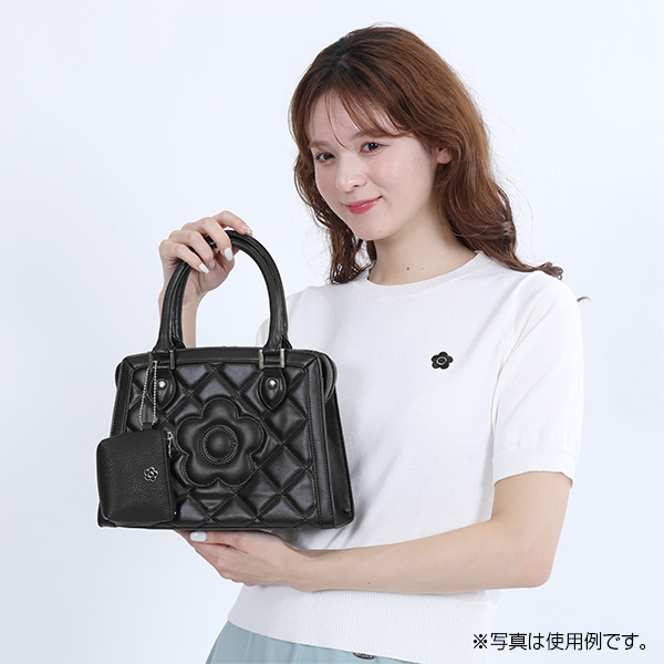 シュリンクエポデイジー 舟形ポーチミニミニ（ブラック）