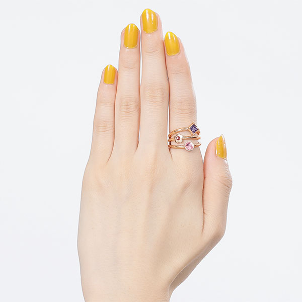 ビジューアソート リング（ピンクゴールド）