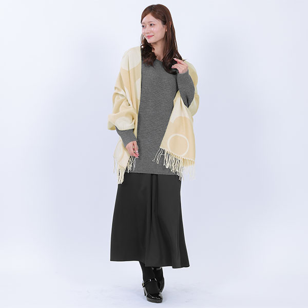 ビッグデイジー ストール（ベージュ）