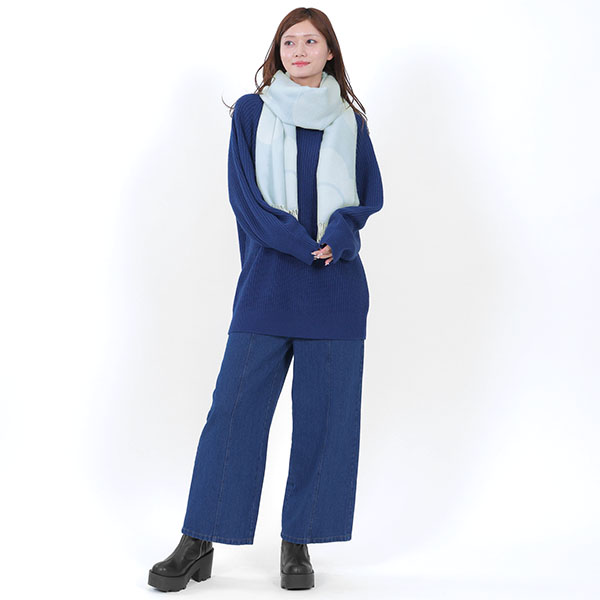 ビッグデイジー ストール（ライトブルー）