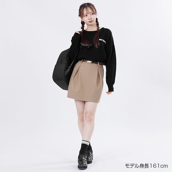 ミドルゲージニット プルオーバー（ブラック）