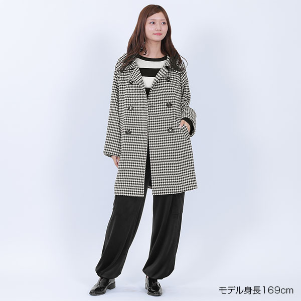 ミドルゲージニット プルオーバー（ブラック×ホワイト）