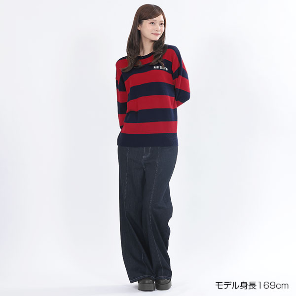 ミドルゲージニット プルオーバー（レッド）