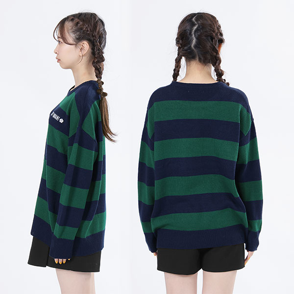 ミドルゲージニット プルオーバー（グリーン）