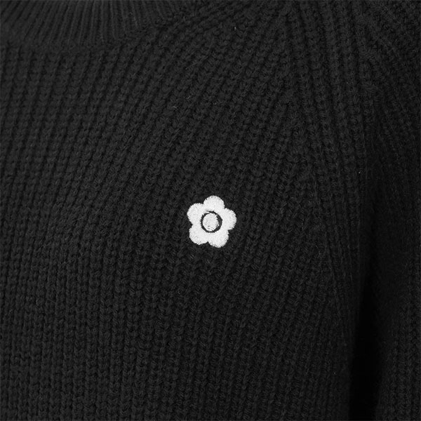 畦編みイージーニット プルオーバー（ブラック）