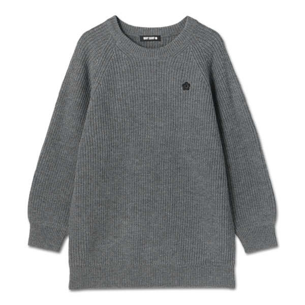 畦編みイージーニット プルオーバー（グレー）