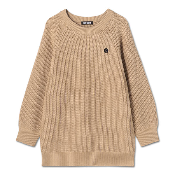 畦編みイージーニット プルオーバー（キャメル）