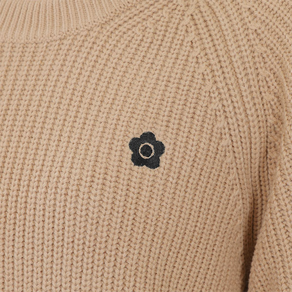 畦編みイージーニット プルオーバー（キャメル）