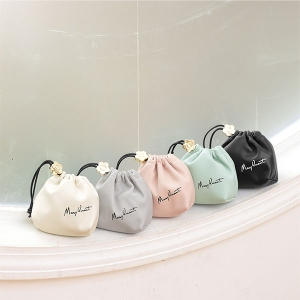 デイジーメタルストッパー 巾着ポーチミニ(ホワイト)