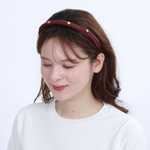 メタルプチデイジー カチューシャ（ボルドー）