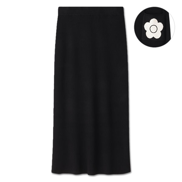 リラックスニット スカート（ブラック）