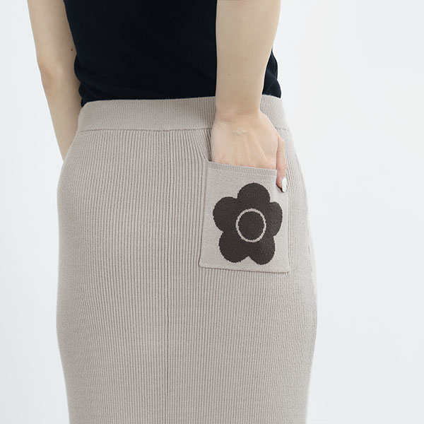 リラックスニット スカート（グレージュ）
