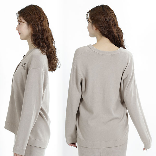 リラックスニット カーディガン（グレージュ）