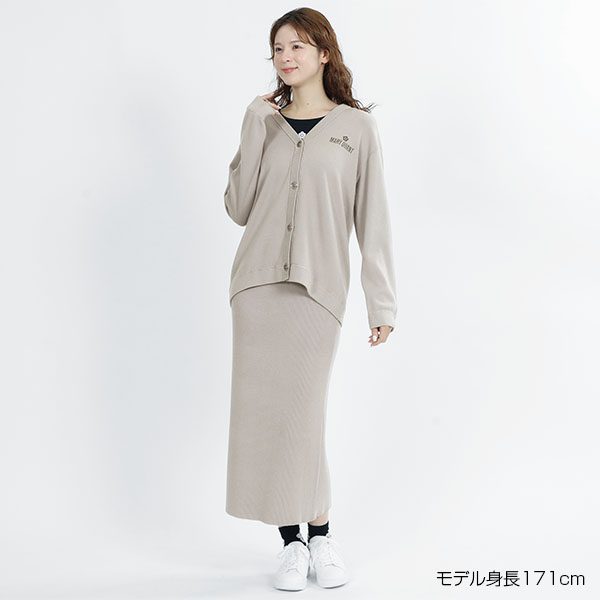 リラックスニット カーディガン（グレージュ）