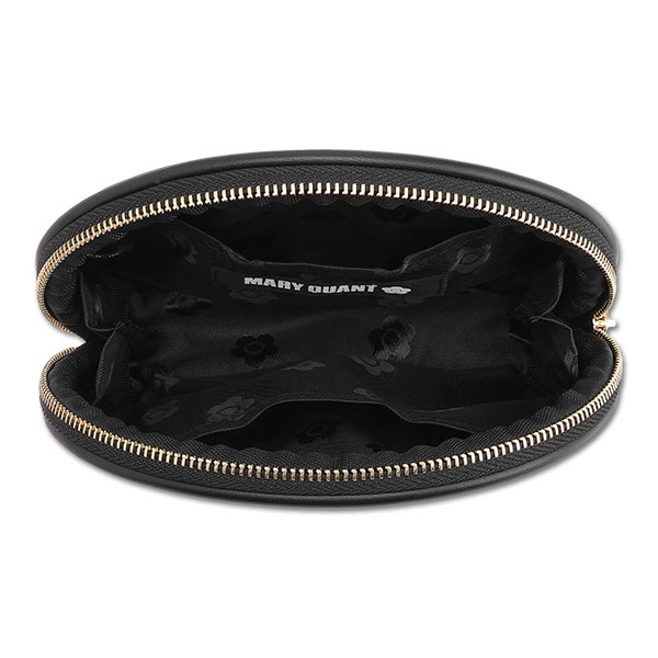 メタルビジュー ラウンドポーチ（ブラック）