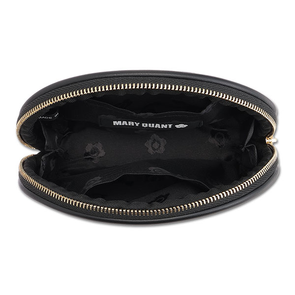 メタルビジュー ラウンドポーチ（ベージュ）