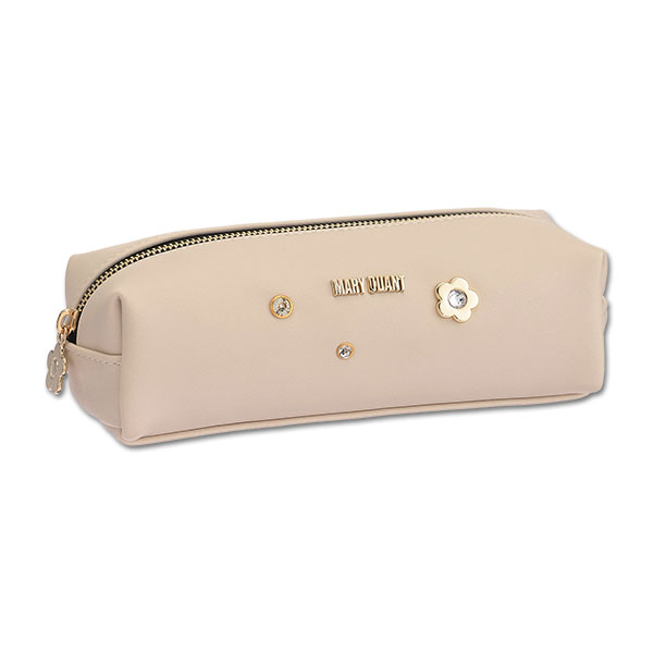 メタルビジュー スクエアペンケース（ベージュ）