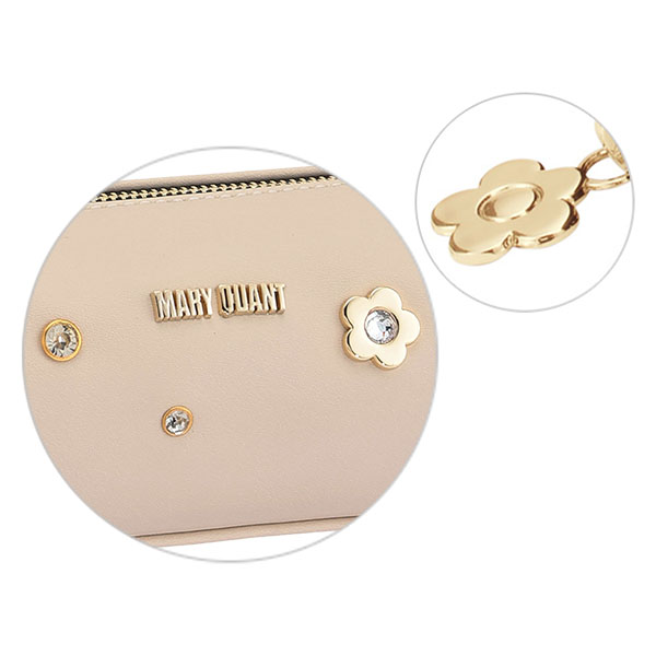 メタルビジュー スクエアペンケース（ベージュ）