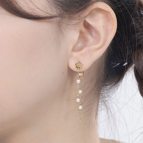 ステーションパール ピアス（ゴールド）