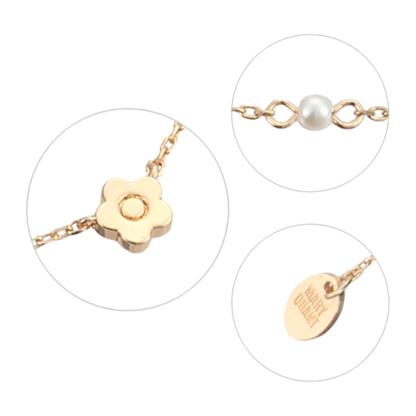 ステーションパール ネックレス（ゴールド）