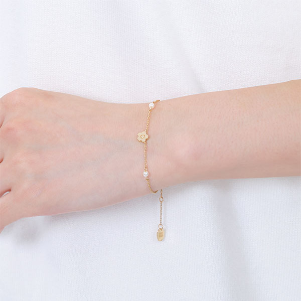 ステーションパール ブレスレット（ゴールド）