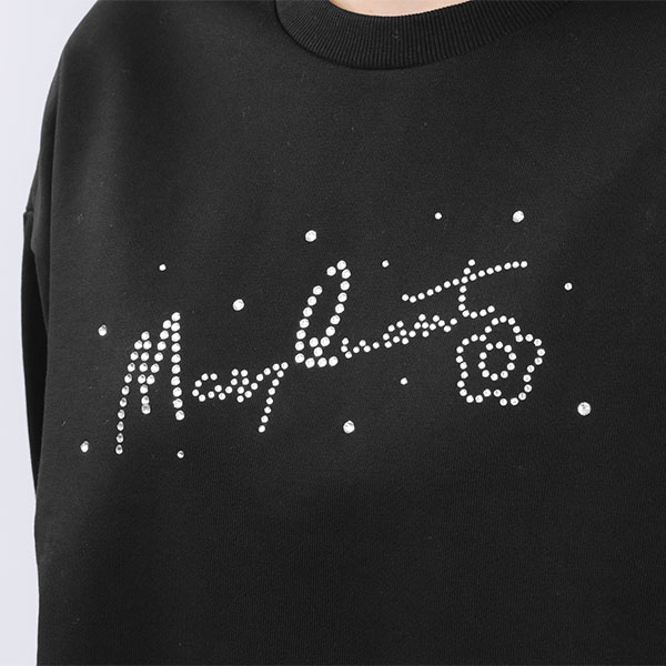 ラインストーンスウェット プルオーバー（ブラック）