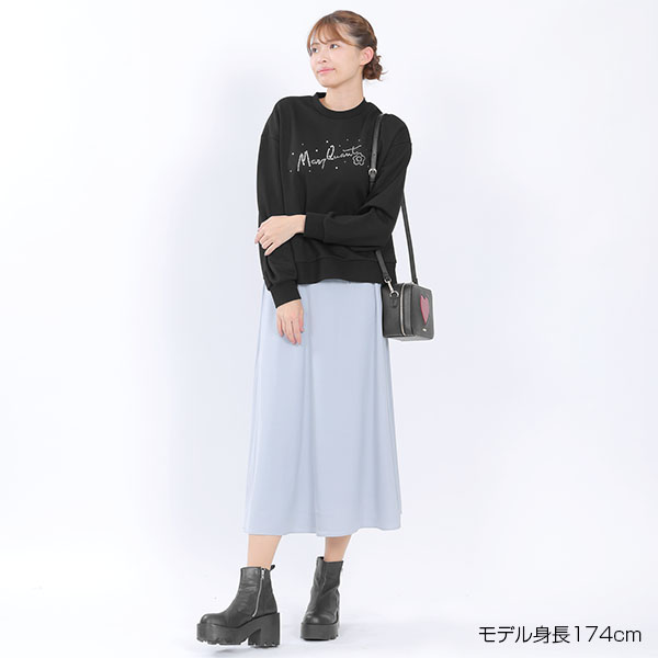 ラインストーンスウェット プルオーバー（ブラック）