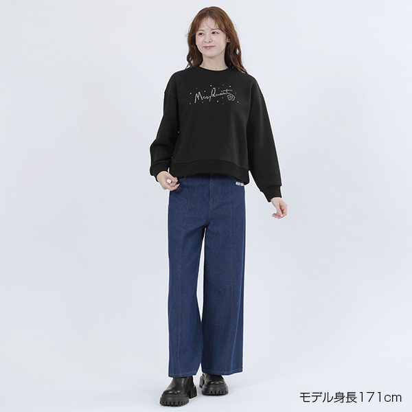 ラインストーンスウェット プルオーバー（ブラック）