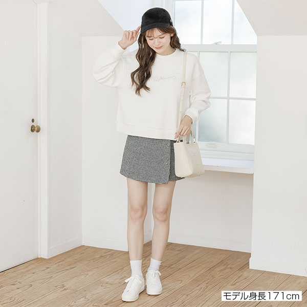 ラインストーンスウェット プルオーバー（ホワイト）